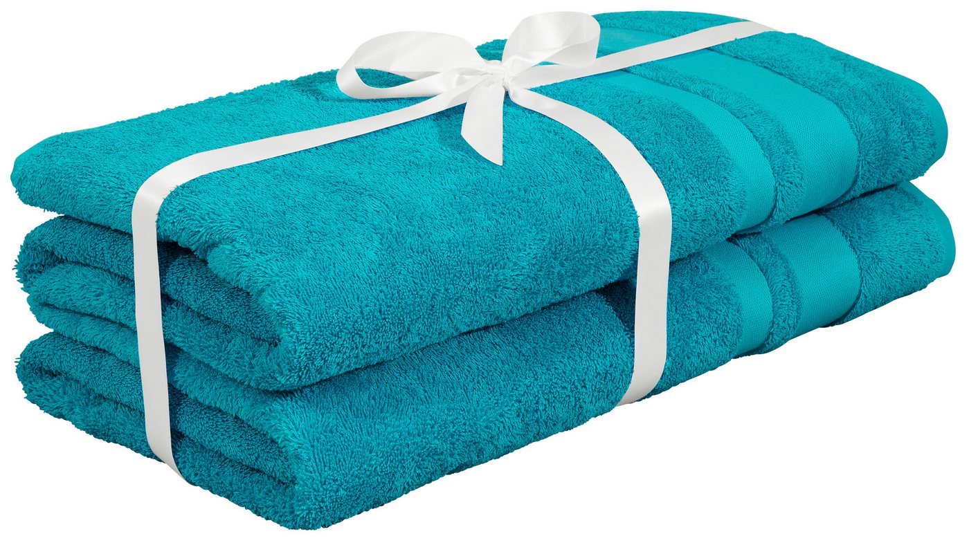 OTTO home Saunatuch Vanessa, 2 Saunatücher, 80x200cm, in Standard- und Premium-Qualität, Walkfrottee (Set, 2-St), Handtücher mit Bordüre, 100% Baumwolle, einfar – Bild 4 von 5