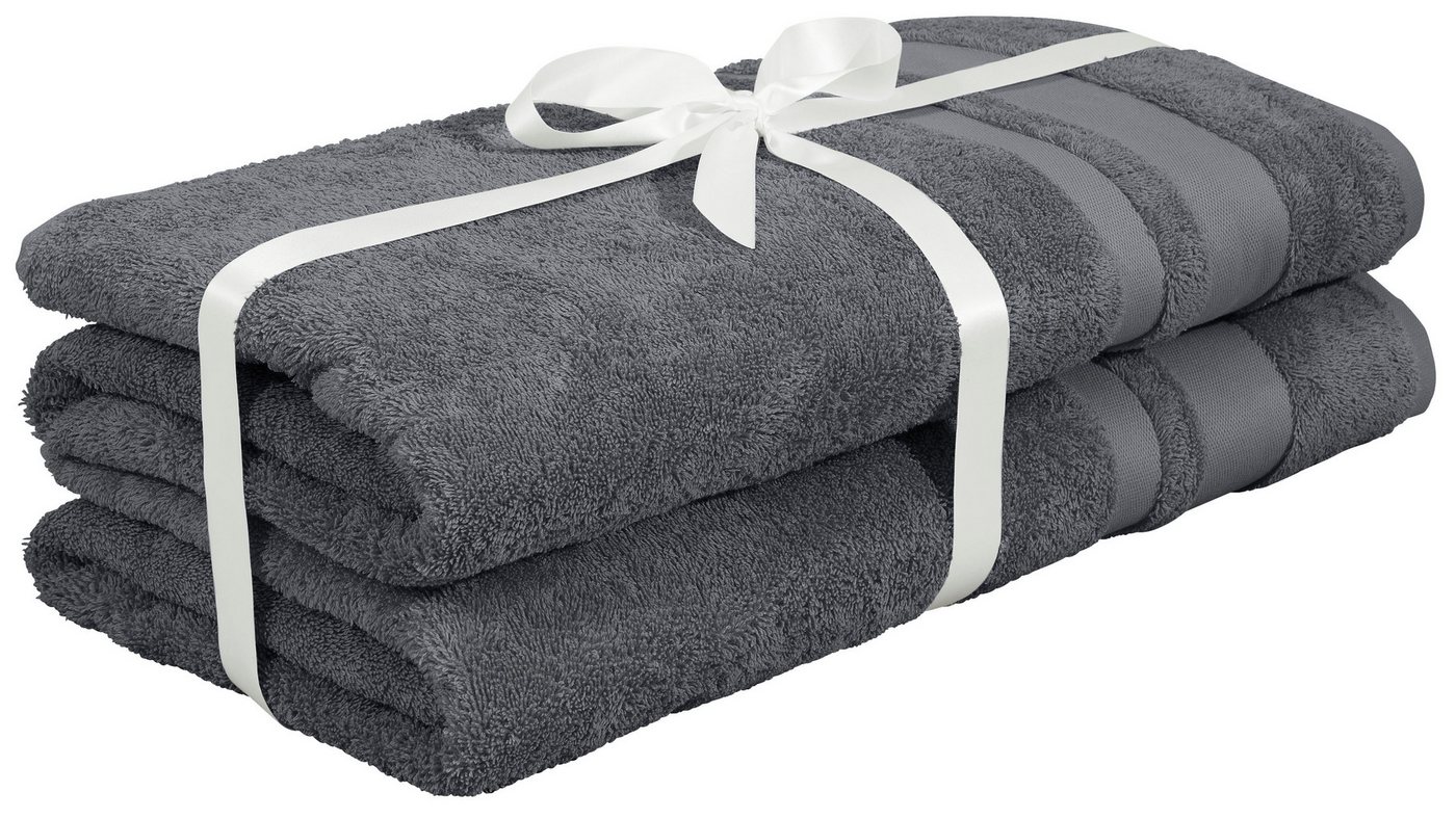 OTTO home Saunatuch Vanessa, 2 Saunatücher, 80x200cm, in Standard- und Premium-Qualität, Walkfrottee (Set, 2-St), Handtücher mit Bordüre, 100% Baumwolle, einfar – Bild 3 von 5