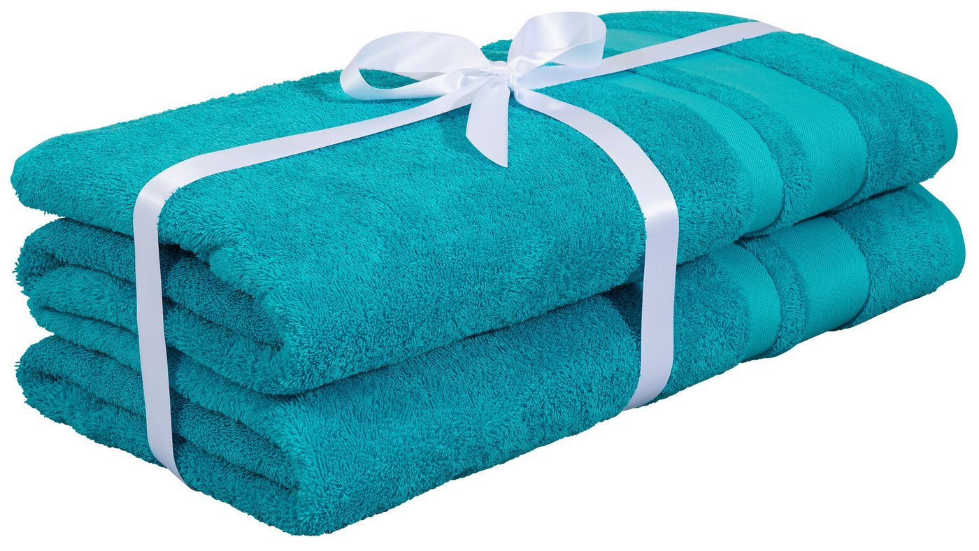 OTTO home Saunatuch Vanessa, 2 Saunatücher, 80x200cm, in Standard- und Premium-Qualität, Walkfrottee (Set, 2-St), Handtücher mit Bordüre, 100% Baumwolle, einfar – Bild 4 von 5