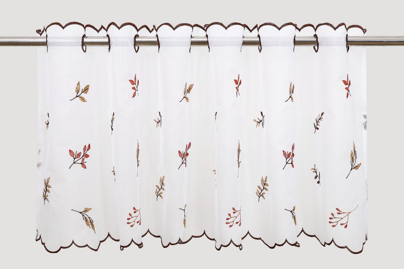OTTO home Scheibengardine Alphonse (1 St), Durchzuglöcher, transparent, Voile, Bestickt, floral, gemustert, schöne Haptik – Bild 2 von 4