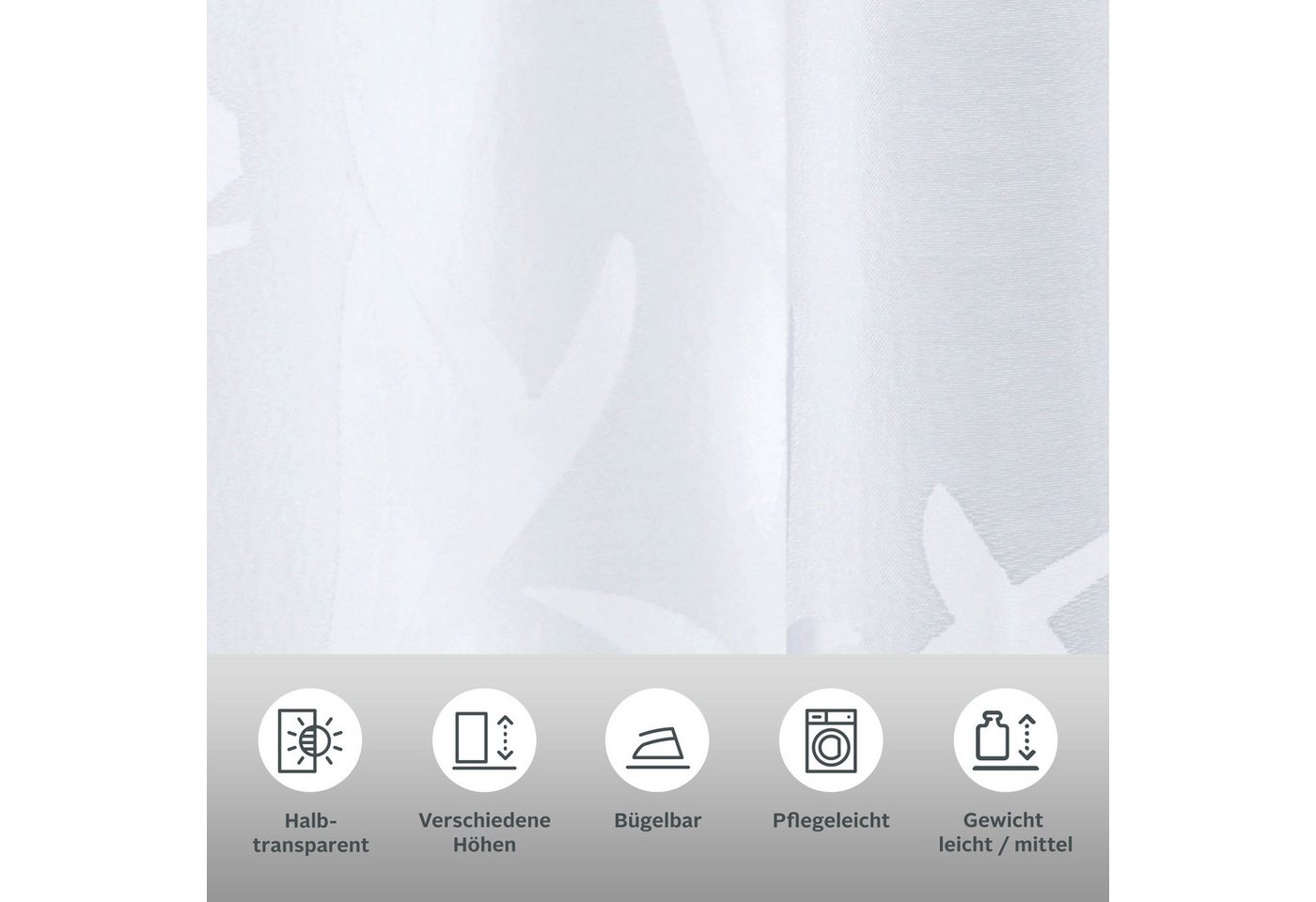 OTTO home Scheibengardine Anna, 1 Stück, halbtransparent, Ösen, Äste-Motiv (1 St), Ösen, halbtransparent, Ausbrenner, Viskose & Polyester, Äste-Motiv – Bild 3 von 5