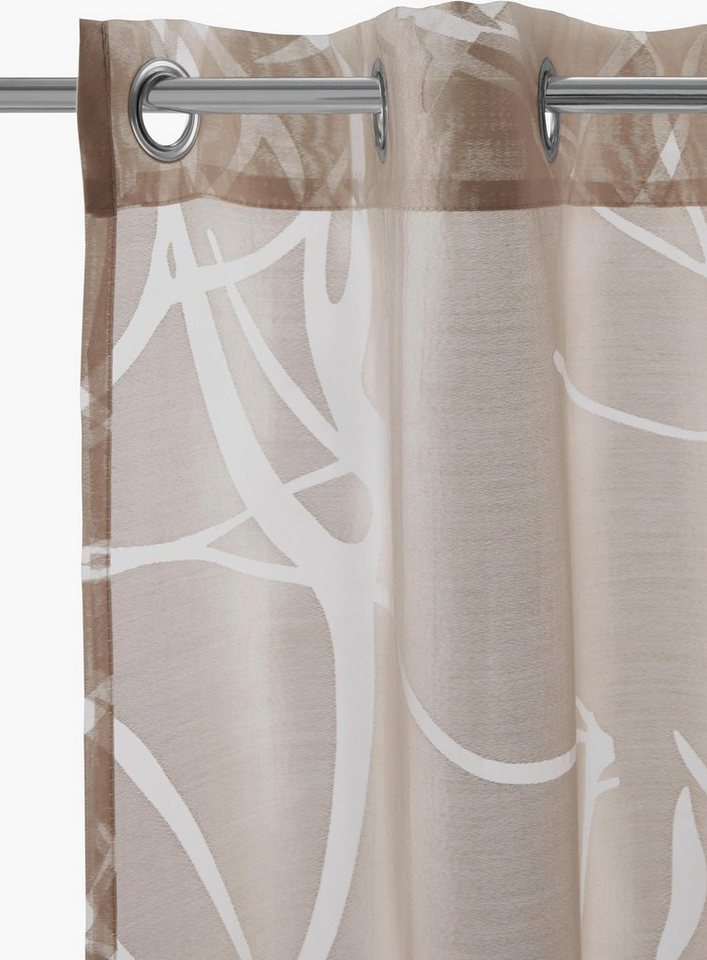 OTTO home Scheibengardine Anna, 1 Stück, halbtransparent, Ösen, Äste-Motiv (1 St), Ösen, halbtransparent, Ausbrenner, Viskose & Polyester, Äste-Motiv – Bild 5 von 5