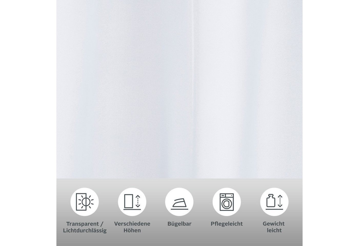 OTTO home Scheibengardine Bitola (1 St), Schlaufen, transparent, Voile, Fertiggardine, transparent – Bild 3 von 5