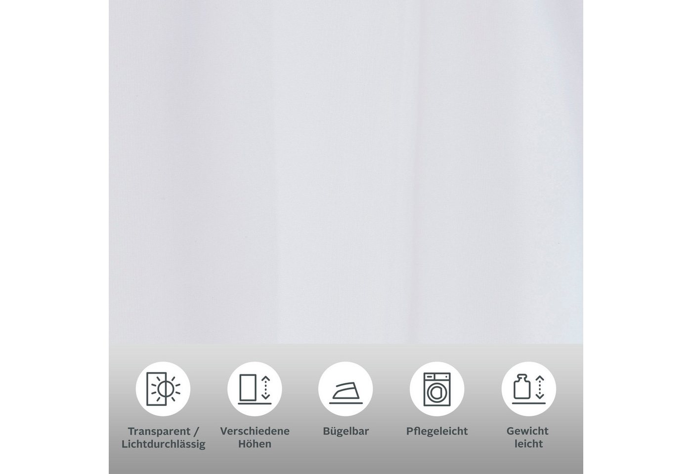 OTTO home Scheibengardine Bitola (1 St), Schlaufen, transparent, Voile, Fertiggardine, transparent – Bild 3 von 5