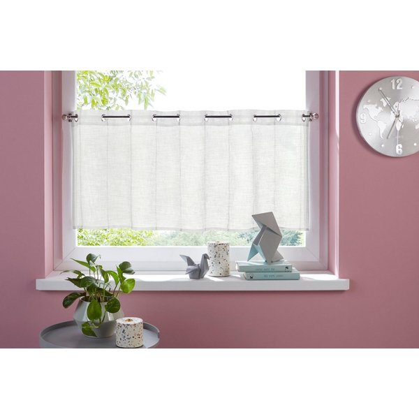 OTTO home Scheibengardine Clea (1 St), Ösen, halbtransparent, Polyester, mit braunen Längsstreifen in grober Struktur