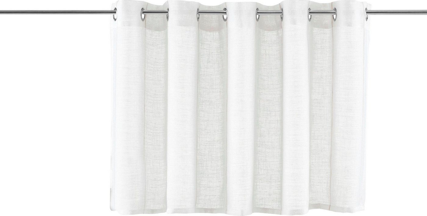 OTTO home Scheibengardine Clea (1 St), Ösen, halbtransparent, Polyester, mit braunen Längsstreifen in grober Struktur – Bild 4 von 5