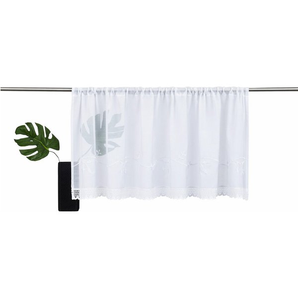 OTTO home Scheibengardine Idaho (1 St), Stangendurchzug, transparent, Voile, Fertiggardine, Mit Spitze, transparent