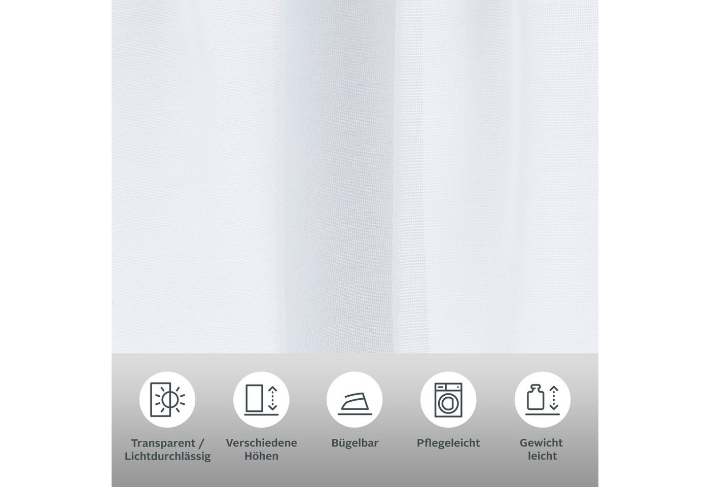 OTTO home Scheibengardine Idaho (1 St), Stangendurchzug, transparent, Voile, Fertiggardine, Mit Spitze, transparent – Bild 2 von 5