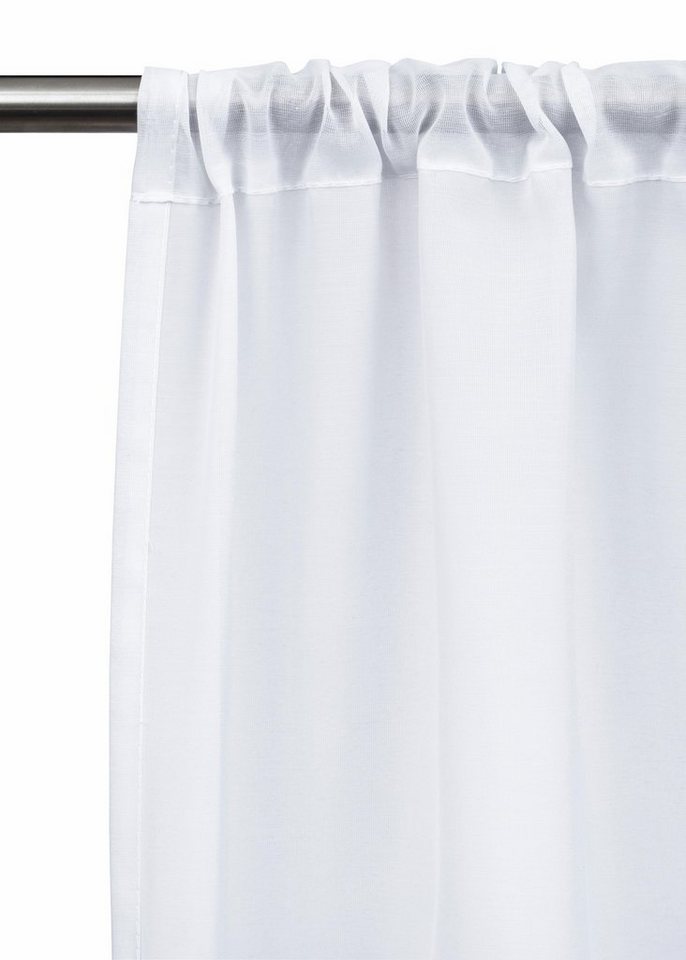 OTTO home Scheibengardine Idaho (1 St), Stangendurchzug, transparent, Voile, Fertiggardine, Mit Spitze, transparent – Bild 4 von 5