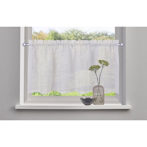 OTTO home Scheibengardine Louvelle, 1 Stück, Stangendurchzug, halbtransparent, Leinenoptik (1 St), Stangendurchzug, halbtransparent, Leinenoptik, Scheibengardin