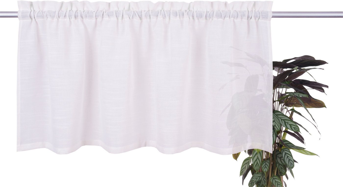 OTTO home Scheibengardine Louvelle, 1 Stück, Stangendurchzug, halbtransparent, Leinenoptik (1 St), Stangendurchzug, halbtransparent, Leinenoptik, Scheibengardin – Bild 3 von 5