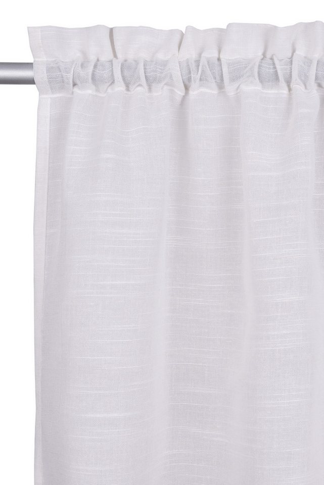 OTTO home Scheibengardine Louvelle, 1 Stück, Stangendurchzug, halbtransparent, Leinenoptik (1 St), Stangendurchzug, halbtransparent, Leinenoptik, Scheibengardin – Bild 4 von 5