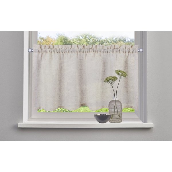 OTTO home Scheibengardine Louvelle, 1 Stück, Stangendurchzug, halbtransparent, Leinenoptik (1 St), Stangendurchzug, halbtransparent, Leinenoptik, Scheibengardin
