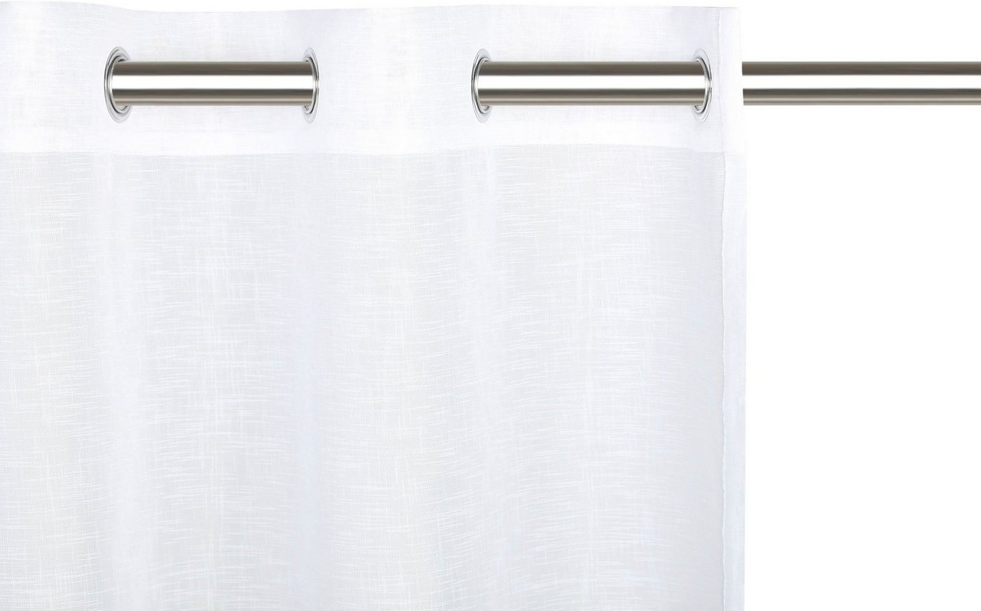 OTTO home Scheibengardine REGINA, 1 Stück, Ösen, transparent, Leinenstruktur (1 St), Ösen, transparent, Voile, mit einseitig aufgenähten Satinbändern, Leinenstr – Bild 5 von 5