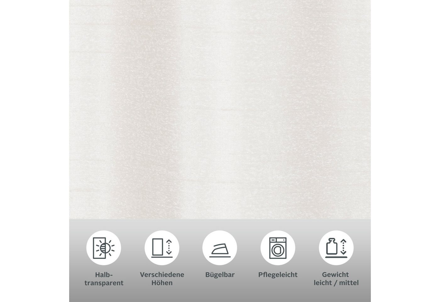 OTTO home Scheibengardine VENEDIG (1 St), Stangendurchzug, halbtransparent, Taft, Fertiggardine, halbtransparent – Bild 2 von 5