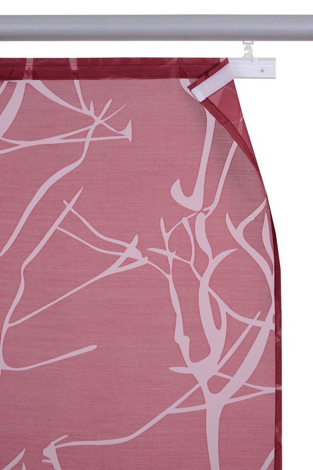 OTTO home Schiebegardine Anna, (1 St), Klettband, halbtransparent, Ausbrenner, Inkl. Befestigungszubehör, Breite: 57 cm – Bild 2 von 5