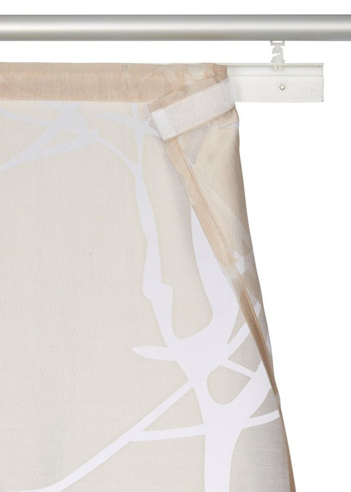 OTTO home Schiebegardine Anna, (1 St), Klettband, halbtransparent, Ausbrenner, Inkl. Befestigungszubehör, Breite: 57 cm – Bild 3 von 5
