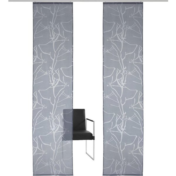 OTTO home Schiebegardine Anna, (1 St), Klettband, halbtransparent, Ausbrenner, Inkl. Befestigungszubehör, Breite: 57 cm