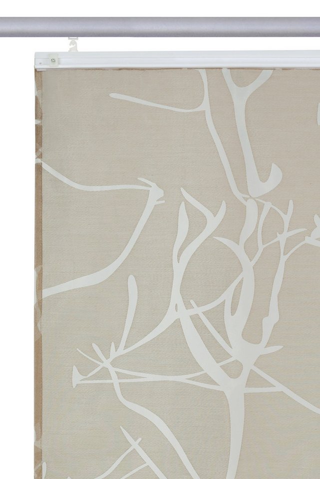 OTTO home Schiebegardine Anna, (1 St), Klettband, halbtransparent, Ausbrenner, Inkl. Befestigungszubehör, Breite: 57 cm – Bild 3 von 5