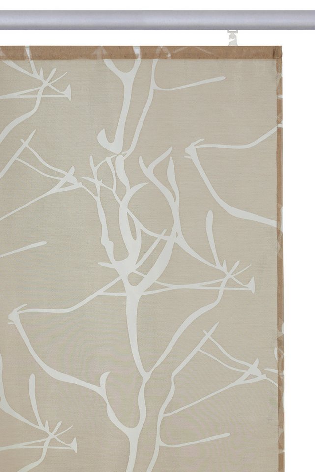 OTTO home Schiebegardine Anna, (1 St), Klettband, halbtransparent, Ausbrenner, Inkl. Befestigungszubehör, Breite: 57 cm – Bild 4 von 5