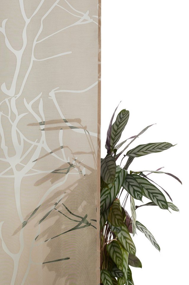 OTTO home Schiebegardine Anna, (1 St), Klettband, halbtransparent, Ausbrenner, Inkl. Befestigungszubehör, Breite: 57 cm – Bild 5 von 5