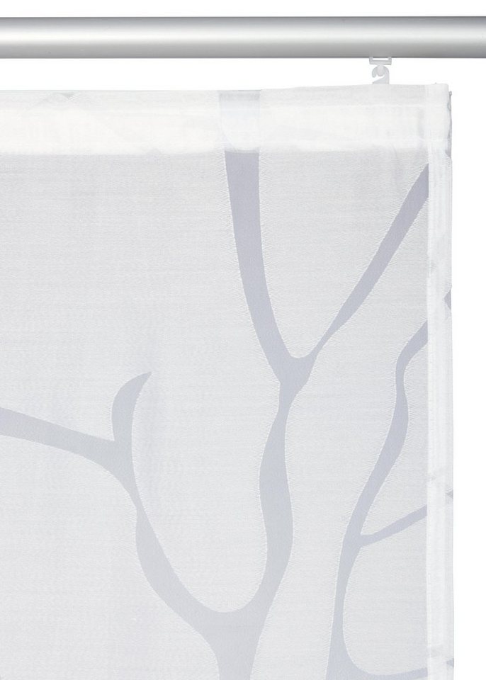 OTTO home Schiebegardine Anna, (1 St), Klettband, halbtransparent, Ausbrenner, Inkl. Befestigungszubehör, Breite: 57 cm – Bild 2 von 4