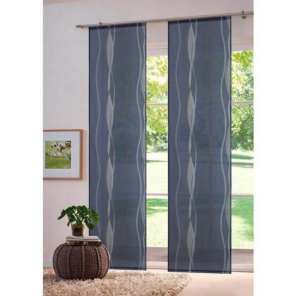 OTTO home Schiebegardine Dimona, Klettschiene, transparent, 2er-Set, Wellen (2 St), transparent, Polyester, 2-er Set, Fertiggardine, mit Befestigungszubehör, We
