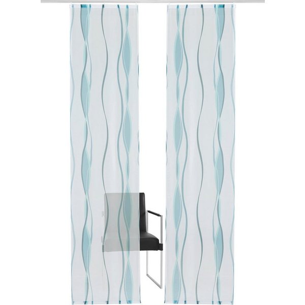 OTTO home Schiebegardine Dimona, Klettschiene, transparent, 2er-Set, Wellen (2 St), Klettschiene, transparent, Polyester, 2-er Set, Fertiggardine, mit Befestigu