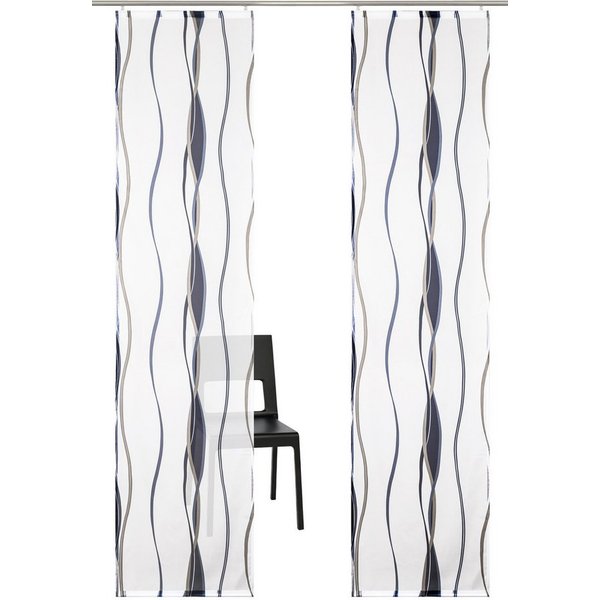 OTTO home Schiebegardine Dimona, Klettschiene, transparent, 2er-Set, Wellen (2 St), transparent, Polyester, 2-er Set, Fertiggardine, mit Befestigungszubehör, We