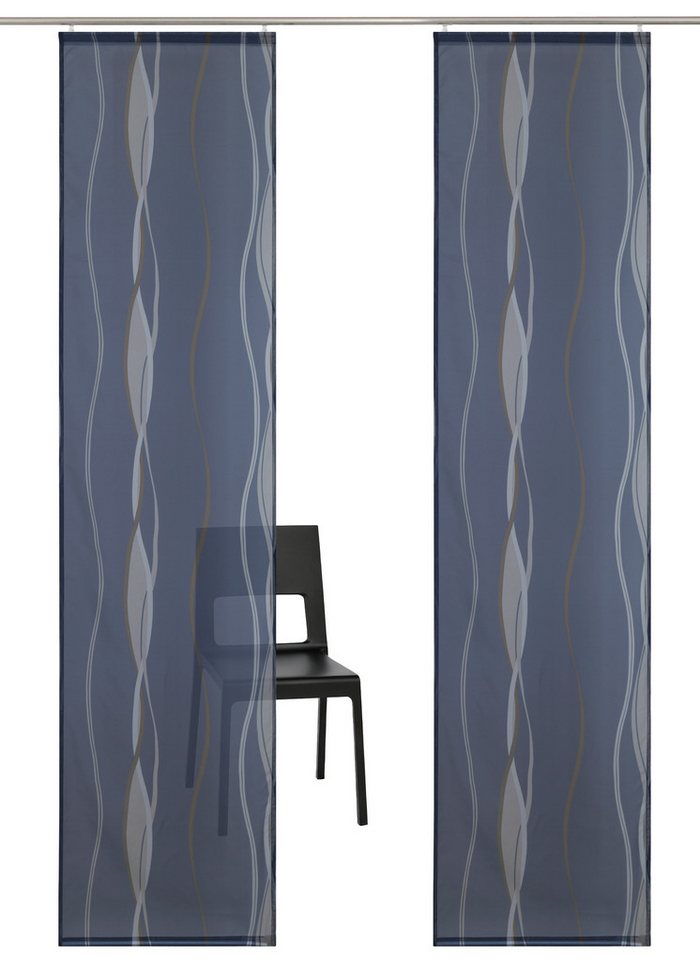 OTTO home Schiebegardine Dimona, Klettschiene, transparent, 2er-Set, Wellen (2 St), transparent, Polyester, 2-er Set, Fertiggardine, mit Befestigungszubehör, We – Bild 2 von 5