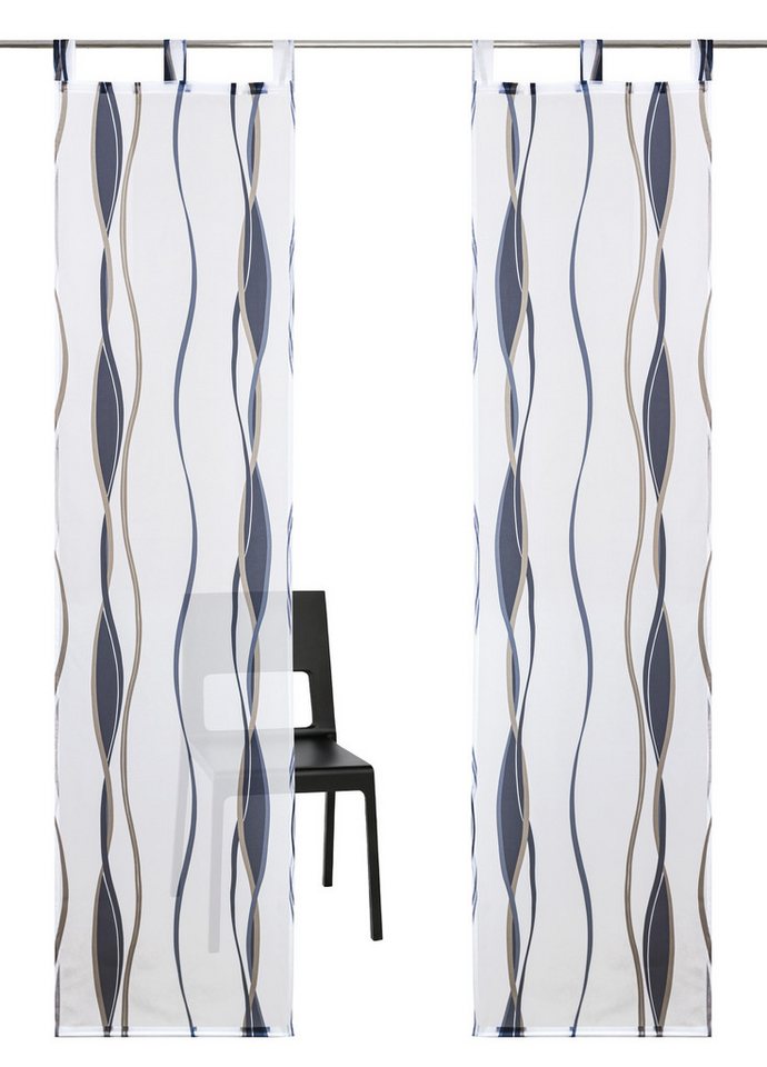OTTO home Schiebegardine Dimona (2 St), Schlaufen, transparent, Voile, 2er-Set, Fertiggardine, inkl. Beschwerungsstange, Wellen – Bild 2 von 5