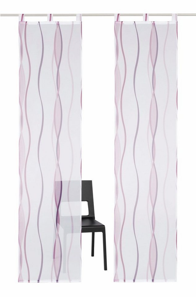 OTTO home Schiebegardine Dimona (2 St), Schlaufen, transparent, Voile, 2er-Set, Fertiggardine, inkl. Beschwerungsstange, Wellen – Bild 2 von 5