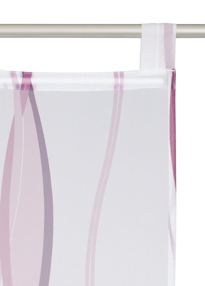 OTTO home Schiebegardine Dimona (2 St), Schlaufen, transparent, Voile, 2er-Set, Fertiggardine, inkl. Beschwerungsstange, Wellen – Bild 3 von 5
