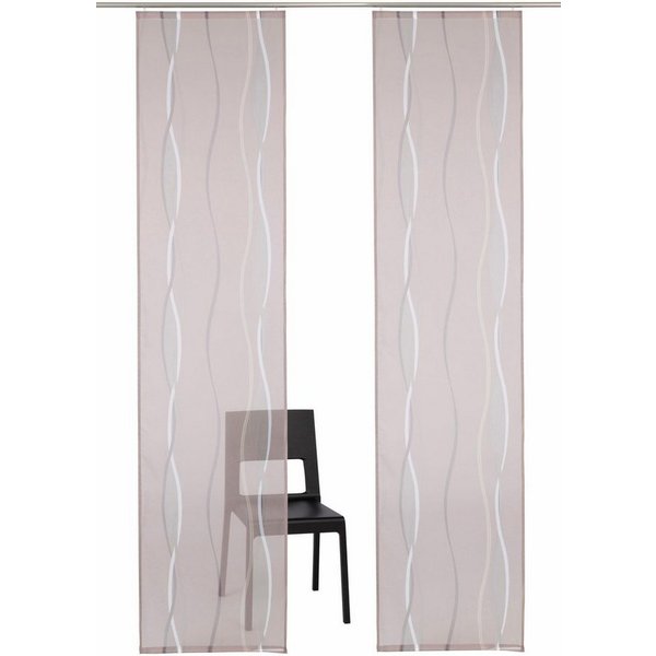 OTTO home Schiebegardine Dimona, Klettschiene, transparent, 2er-Set, Wellen (2 St), Klettschiene, transparent, Polyester, 2-er Set, Fertiggardine, mit Befestigu