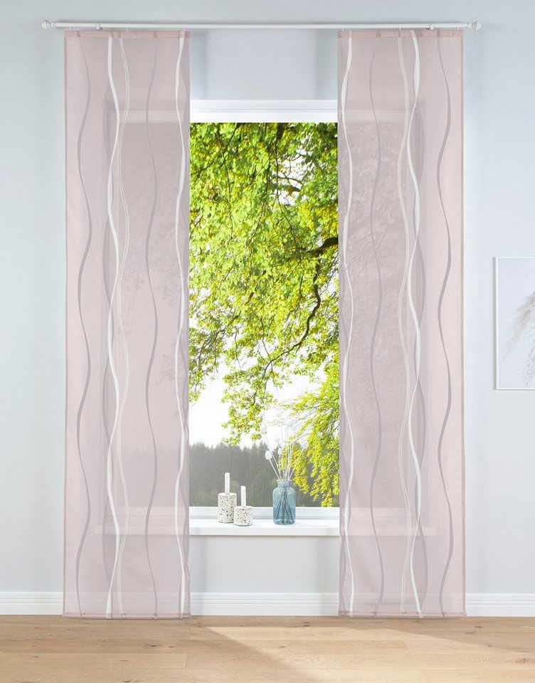 OTTO home Schiebegardine Dimona, Klettschiene, transparent, 2er-Set, Wellen (2 St), Klettschiene, transparent, Polyester, 2-er Set, Fertiggardine, mit Befestigu – Bild 2 von 5