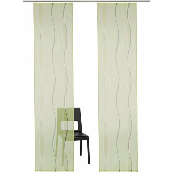 OTTO home Schiebegardine Dimona, Klettschiene, transparent, 2er-Set, Wellen (2 St), Klettschiene, transparent, Polyester, 2-er Set, Fertiggardine, mit Befestigu