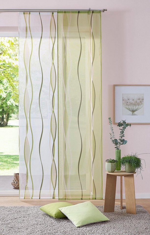OTTO home Schiebegardine Dimona, Klettschiene, transparent, 2er-Set, Wellen (2 St), Klettschiene, transparent, Polyester, 2-er Set, Fertiggardine, mit Befestigu – Bild 3 von 5