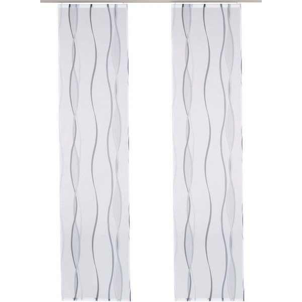 OTTO home Schiebegardine Dimona, Klettschiene, transparent, 2er-Set, Wellen (2 St), Klettschiene, transparent, Polyester, 2-er Set, Fertiggardine, mit Befestigu