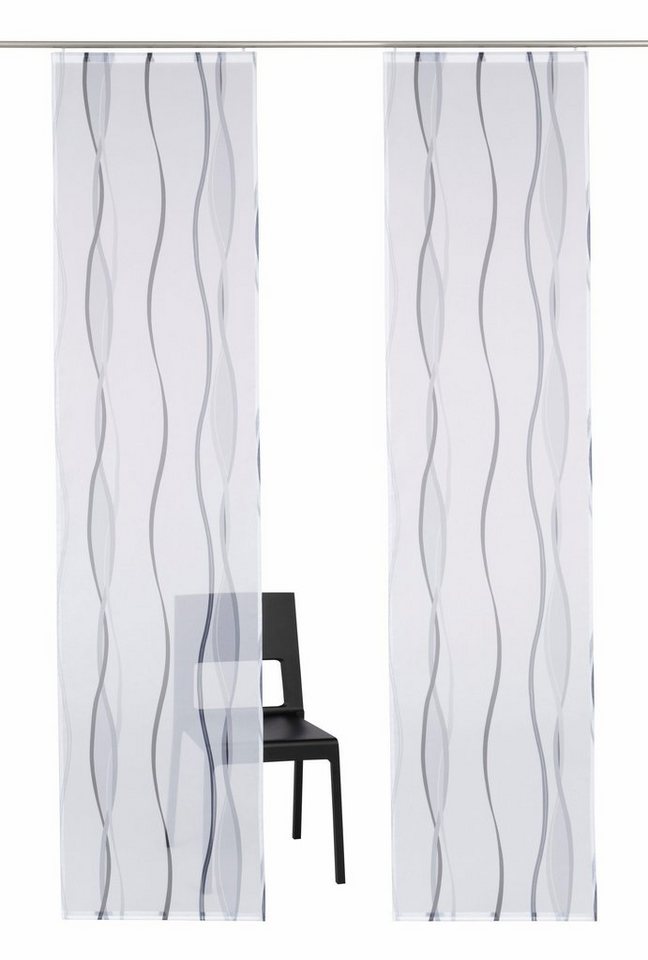 OTTO home Schiebegardine Dimona, Klettschiene, transparent, 2er-Set, Wellen (2 St), Klettschiene, transparent, Polyester, 2-er Set, Fertiggardine, mit Befestigu – Bild 2 von 5