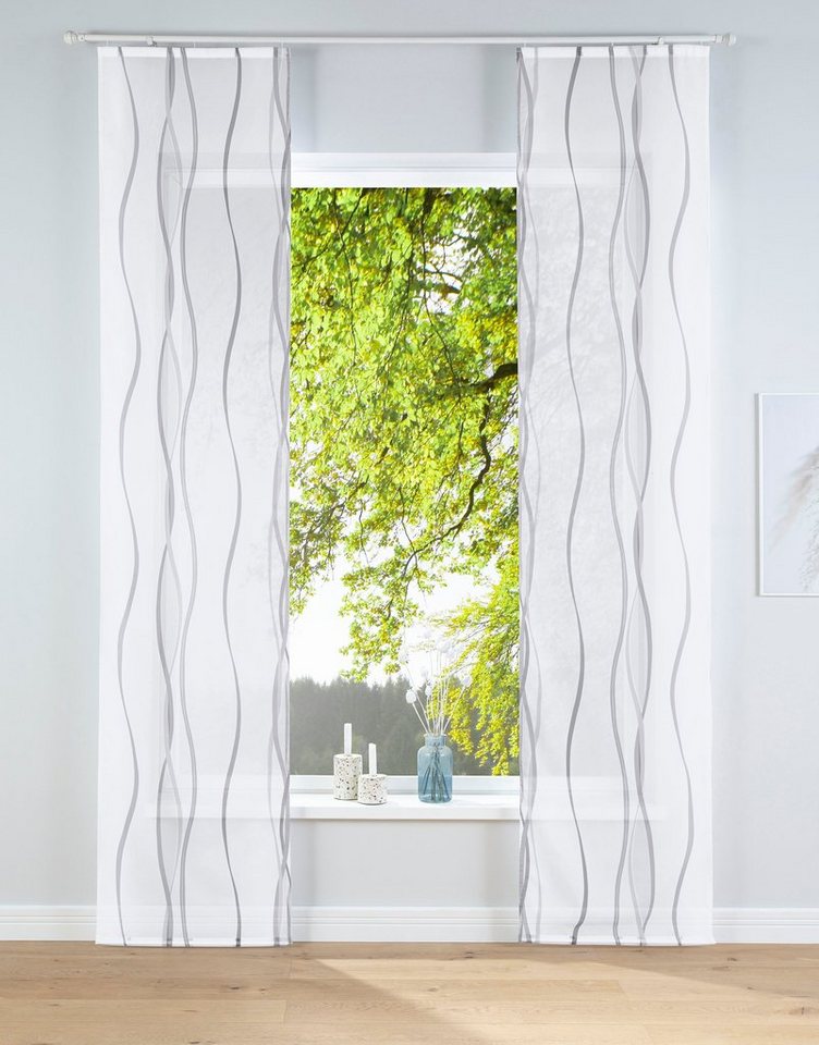 OTTO home Schiebegardine Dimona, Klettschiene, transparent, 2er-Set, Wellen (2 St), Klettschiene, transparent, Polyester, 2-er Set, Fertiggardine, mit Befestigu – Bild 3 von 5