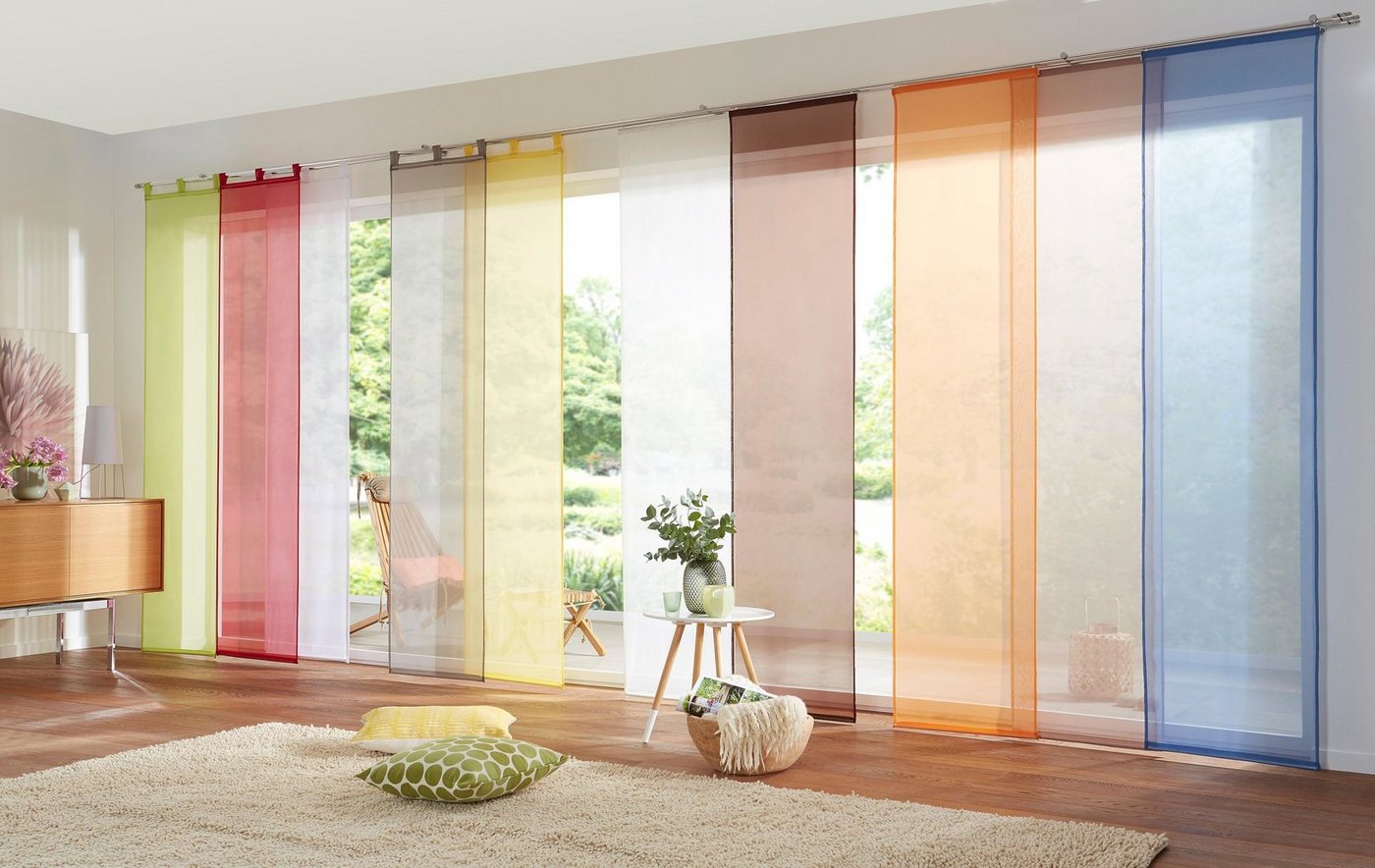 OTTO home Schiebegardine Xanten (2 St), Schlaufen, transparent, Voile, 2-er Set, mit Beschwerungsstangen, Breite: 57 cm, Flächenvorhang – Bild 5 von 5