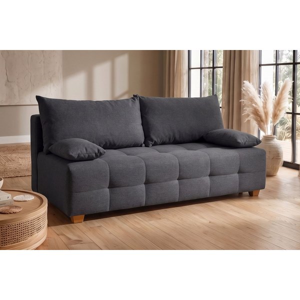 OTTO home Schlafsofa Bella, B: 196 cm, Liegefl. 145x196 cm, Schlaffunktion, Bettkasten & 2 Armlehnenkissen, Federkern