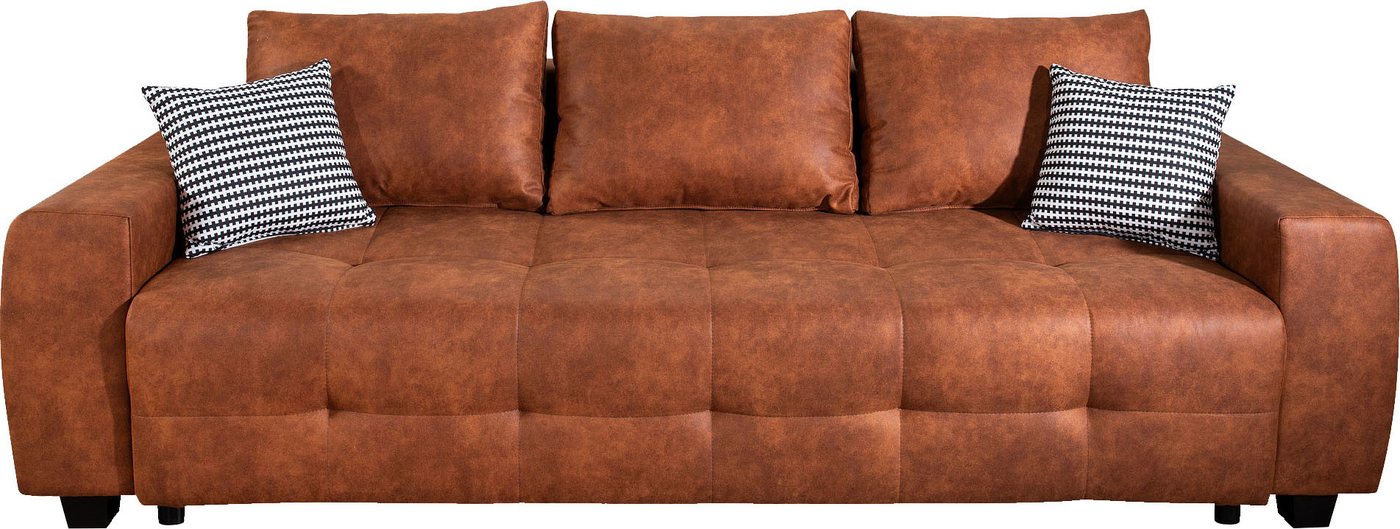 OTTO home Schlafsofa Bella B: 241 cm, Liegefl. 142x194 cm mit Bettkasten & Zierkissen, Schlafcouch mit Gästebett, 2 Zierkissen inklusive, frei stellbar – Bild 2 von 5