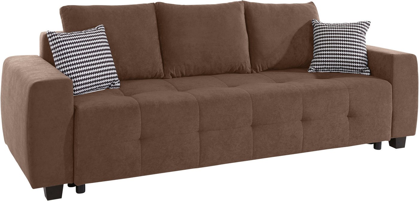 OTTO home Schlafsofa Bella B: 241 cm, Liegefl. 142x194 cm mit Bettkasten & Zierkissen, Schlafcouch mit Gästebett, 2 Zierkissen inklusive, frei stellbar – Bild 2 von 5