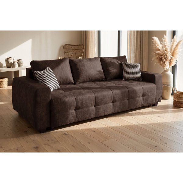 OTTO home Schlafsofa Bella mit Bettkasten, Gästebett 142x194, in 3 Qualitäten, inkl. Kissen, LUXUS - Taschenfedern mit Topper - Schlafen wie im Bett, Dauerschlä