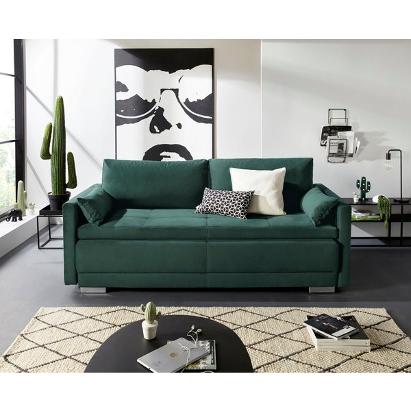 OTTO home Schlafsofa Berlin, B: 218 cm, Liegel. 160x198 cm, Boxspring, Dauerschlafsofa mit Boxspring inklusive 2 Zierkissen & Bettkasten