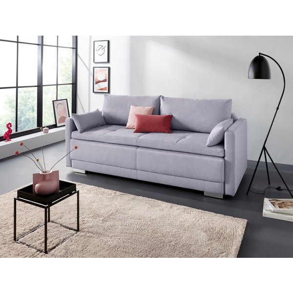 OTTO home Schlafsofa Berlin, B: 218 cm, Liegel. 160x198 cm, Boxspring, Dauerschlafsofa mit Boxspring inklusive 2 Zierkissen & Bettkasten