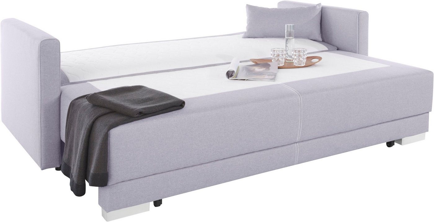 OTTO home Schlafsofa Berlin, B: 218 cm, Liegel. 160x198 cm, Boxspring, Dauerschlafsofa mit Boxspring inklusive 2 Zierkissen & Bettkasten – Bild 5 von 5