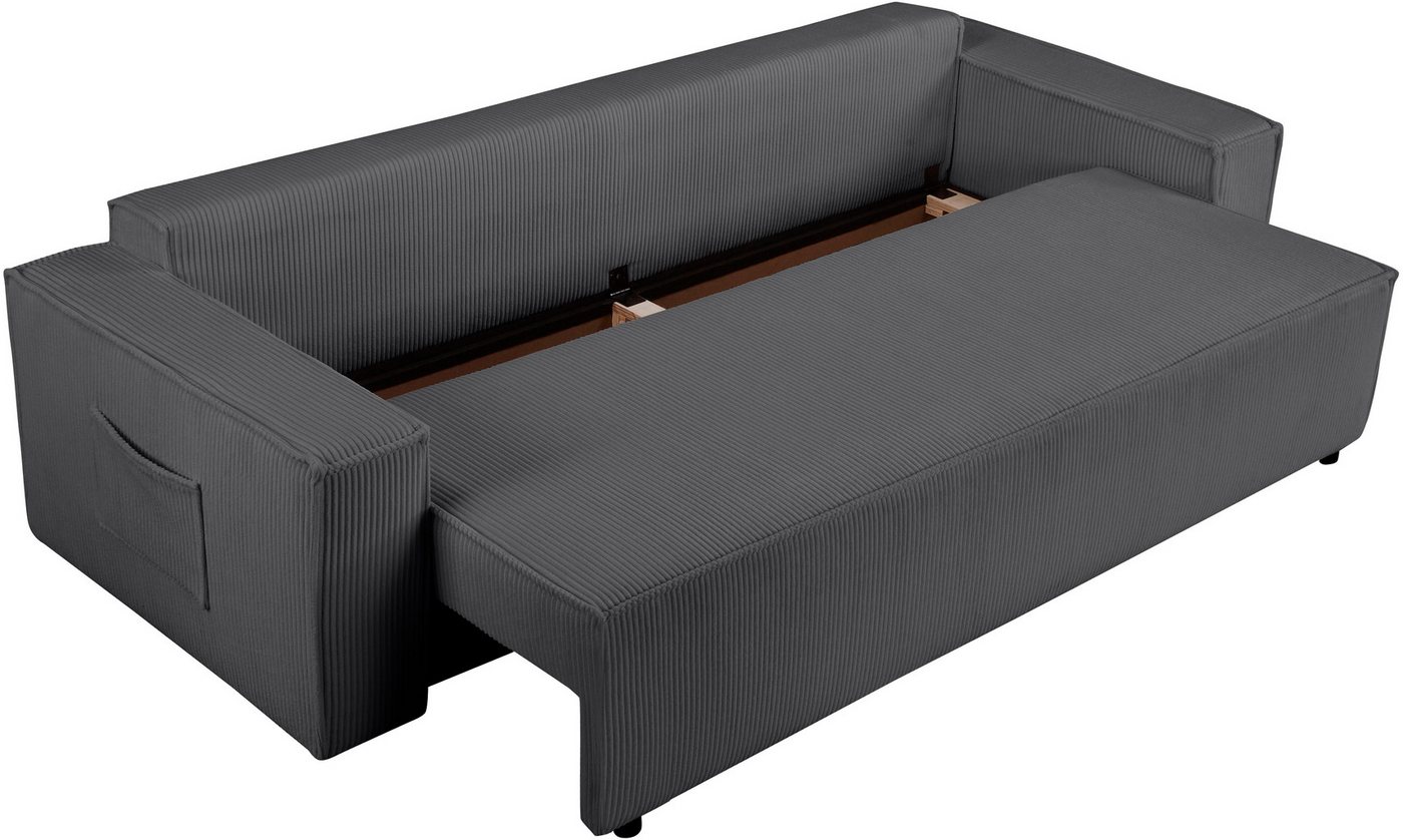 OTTO home Schlafsofa CASSI 3-Sitzer, 240 cm - OTTO. Verlässliche Qualität., Schlaffunktion (134/200), Bettkasten, Cord – Bild 5 von 5