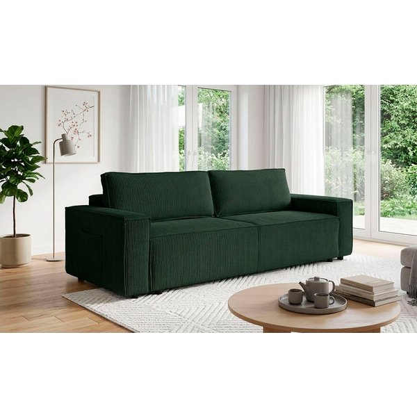 OTTO home Schlafsofa CASSI 3-Sitzer, 240 cm - OTTO. Verlässliche Qualität., Schlaffunktion (134/200), Bettkasten, Cord, Unser Tiefpreis